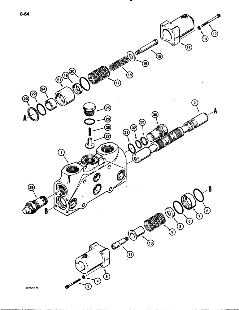 Схема запчастей Case W30 - (8-64) - LOADER LIFT SECTION (08) - HYDRAULICS