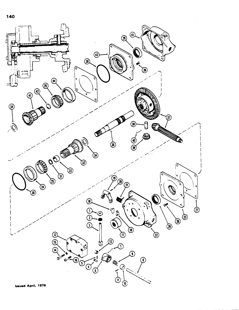 Схема запчастей Case 480B - (140) - DIFFERENTIAL WITH LOCK 
