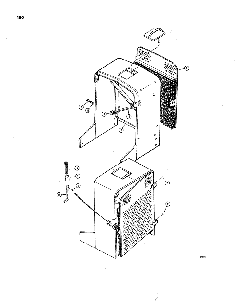 Схема запчастей Case 850 - (190) - HEAVY DUTY GRILLE (05) - UPPERSTRUCTURE CHASSIS