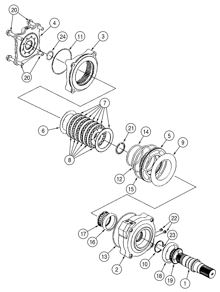 Схема запчастей Case 75XT - (07-04) - BRAKE - HYDRAULIC (07) - BRAKES