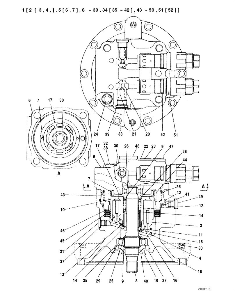 Схема запчастей Case CX135SR - (08-067) - MOTOR ASSY - SWING (08) - HYDRAULICS