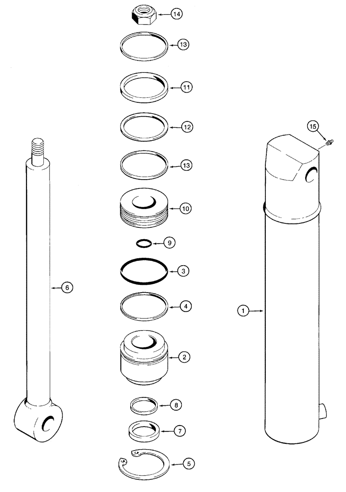 Схема запчастей Case 960 - (08-53) - CYLINDER ASSY PLOW LIFT (08) - HYDRAULICS