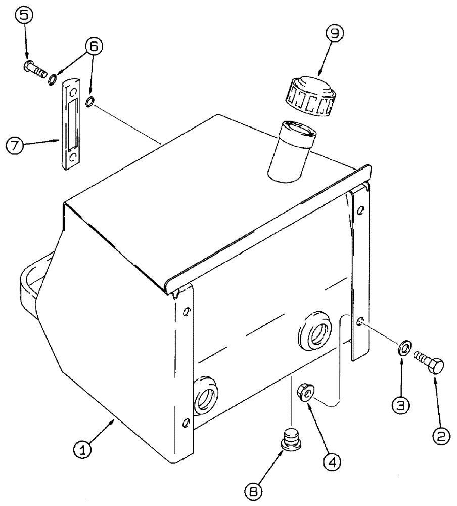 Схема запчастей Case 460 - (8-002) - HYDRAULIC OIL RESERVOIR (08) - HYDRAULICS