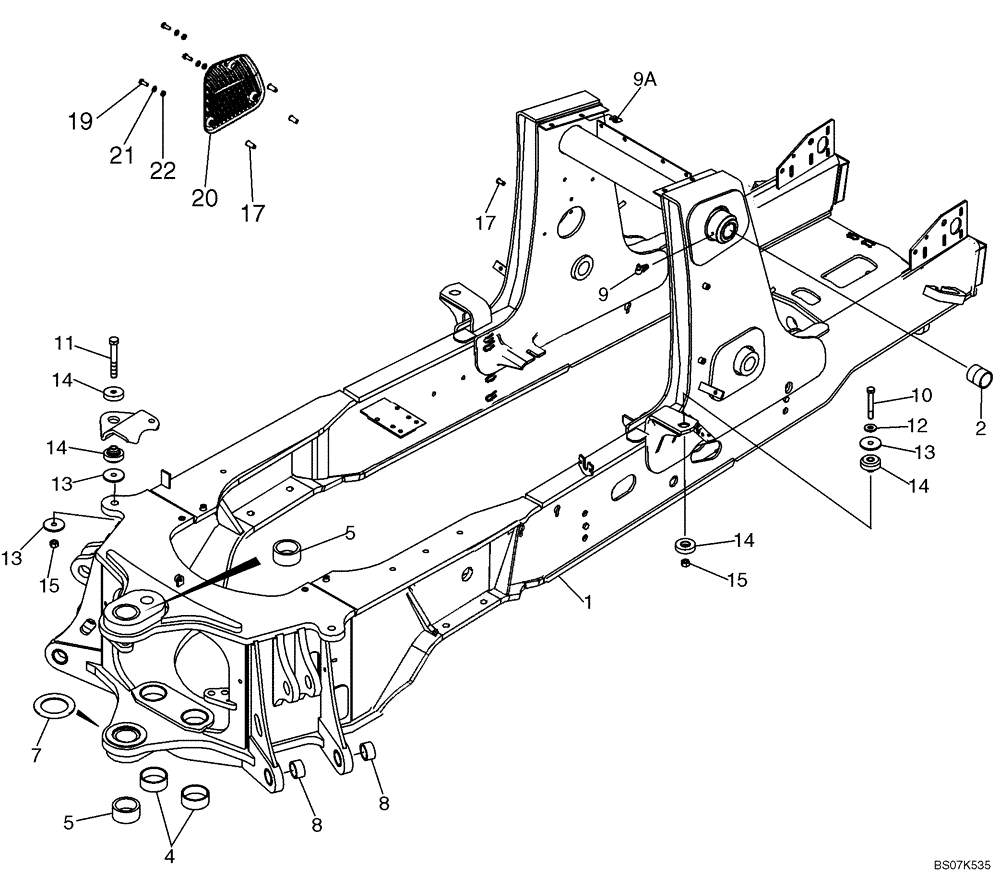 Схема запчастей Case 590SM - (09-35) - CHASSIS / MOUNTS, POD - SCREEN, AIR INLET (09) - CHASSIS/ATTACHMENTS