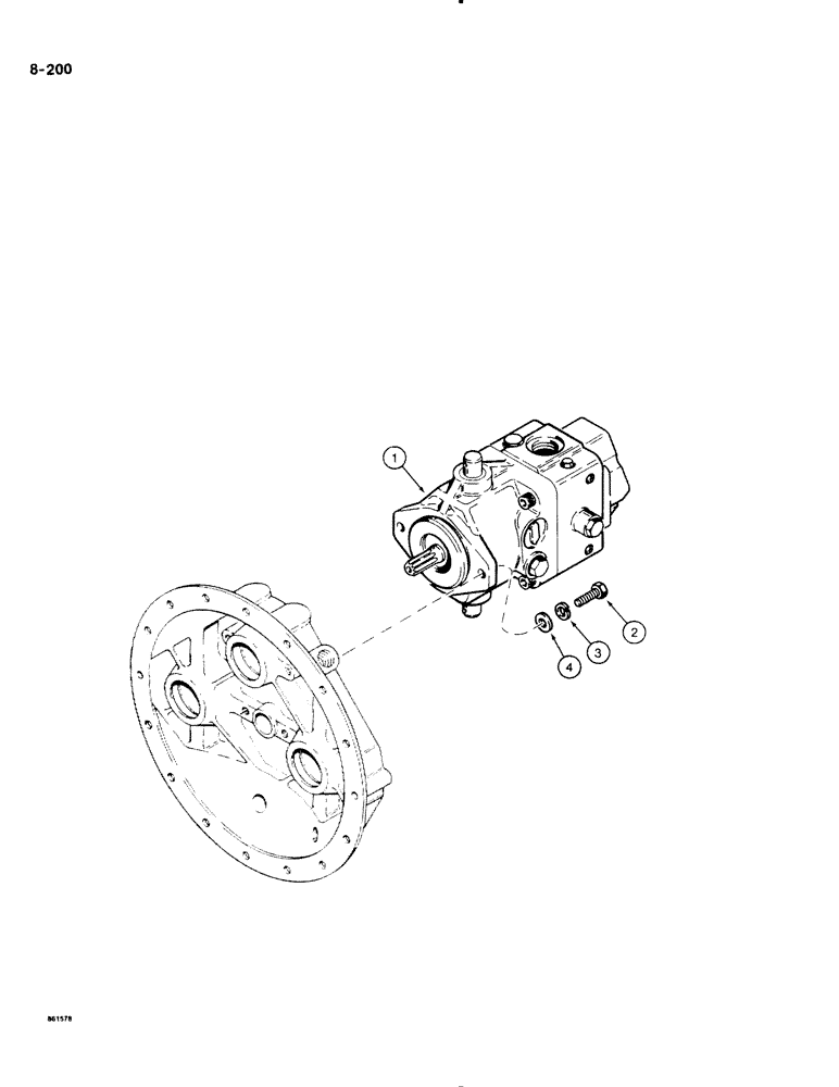 Схема запчастей Case DH4B - (8-200) - ATTACHMENT DRIVE PUMP MOUNTING (08) - HYDRAULICS
