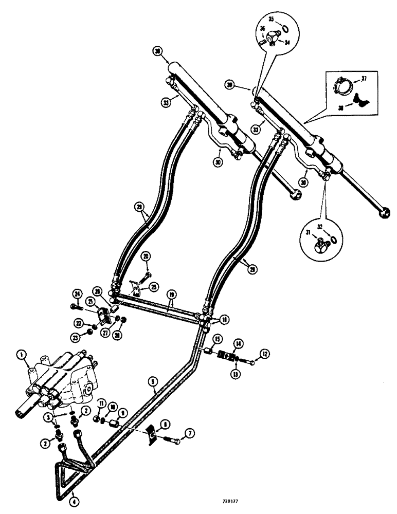 Схема запчастей Case 475 - (138) - DOZER BLADE AND REEL CARRIER LIFT HYDRAULICS (86) - DOZER