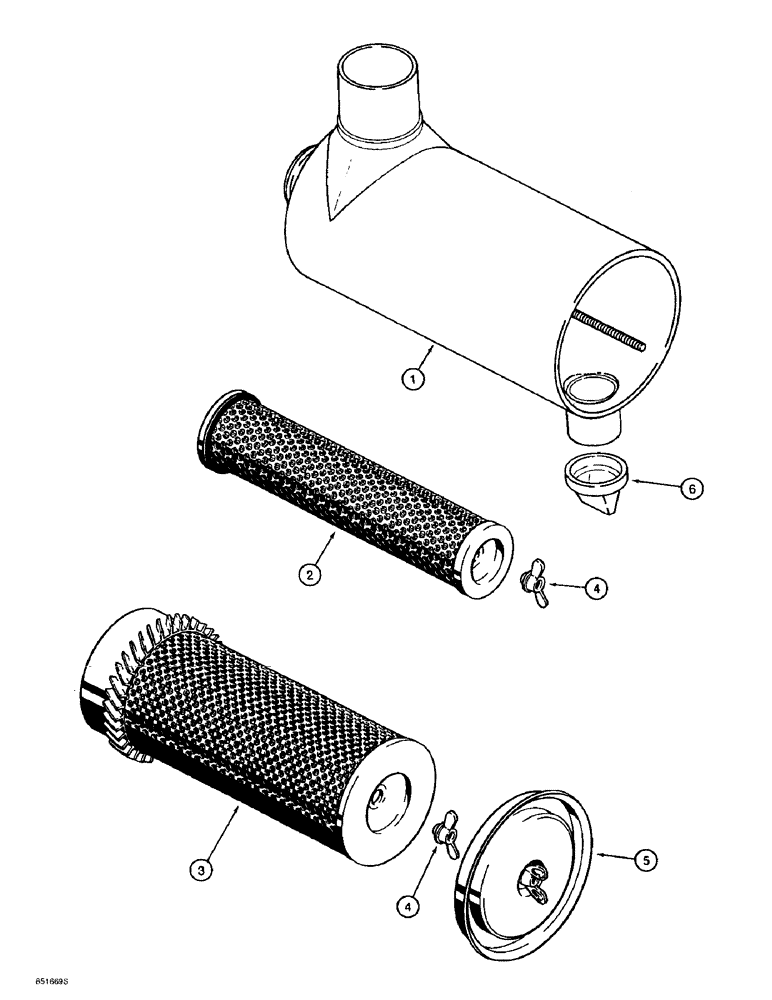 Схема запчастей Case 621B - (2-12) - AIR CLEANER ASSEMBLY (02) - ENGINE