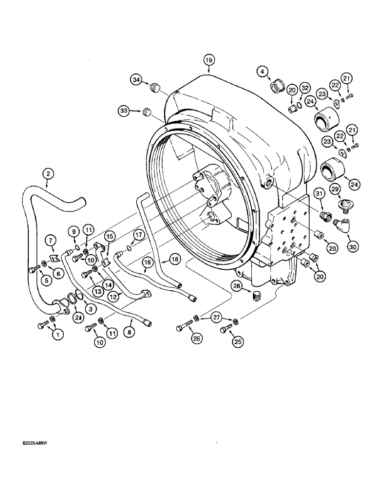 Схема запчастей Case W36 - (6-240) - TRANSMISSION, TORQUE CONVERTER HOUSING (06) - POWER TRAIN