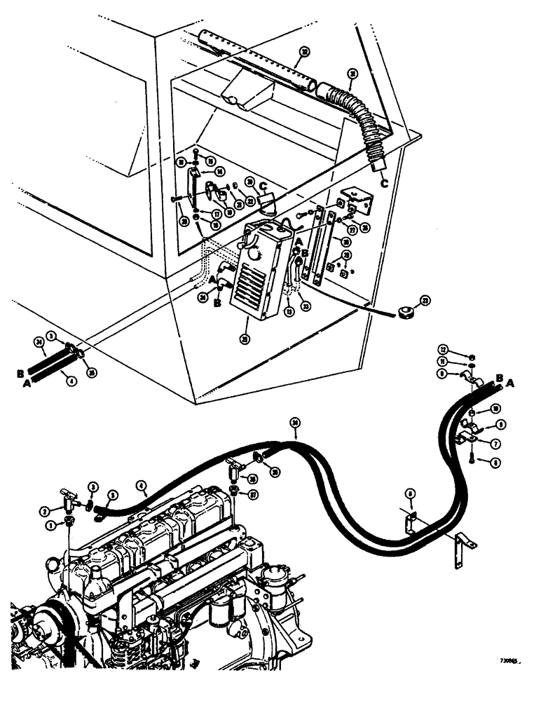Схема запчастей Case W26B - (312) - CAB HEATER AND DEFROSTER BEFORE TRACTOR SN 9107522 (09) - CHASSIS