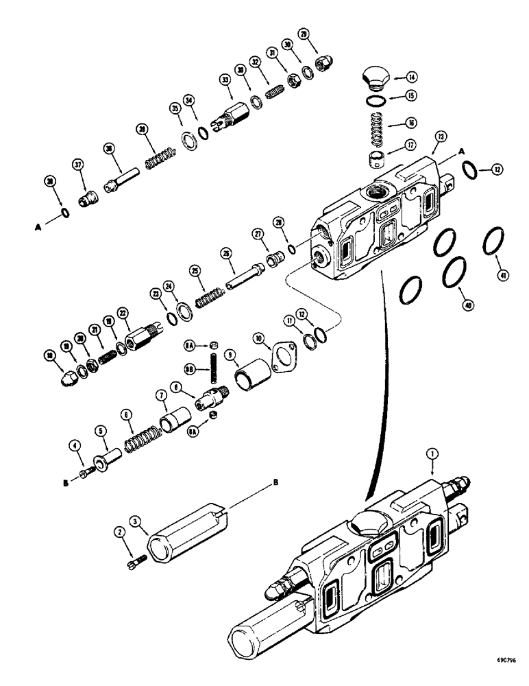 Схема запчастей Case 1150 - (249A) - D49980 LOADER DUMP SECTION (07) - HYDRAULIC SYSTEM