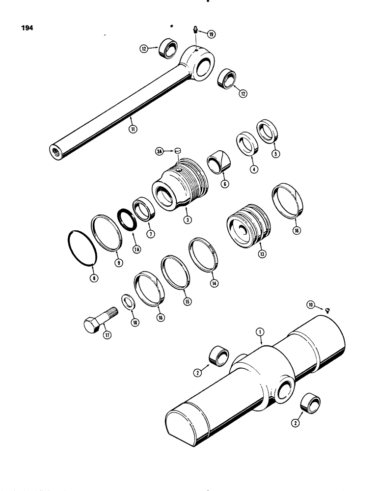 Схема запчастей Case 450B - (194) - G101230 RIPPER CYLINDER (07) - HYDRAULIC SYSTEM