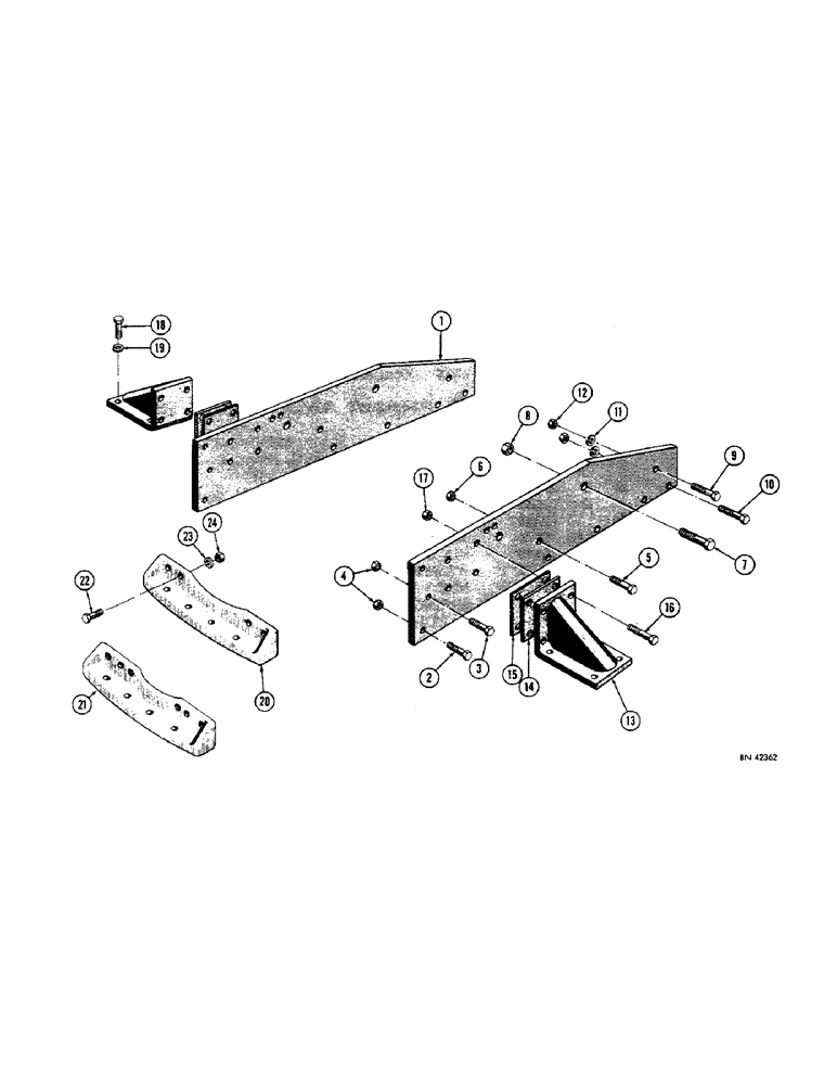Схема запчастей Case 310G - (138) - SIDE PLATE AND DRAWBAR GUIDE (04) - UNDERCARRIAGE