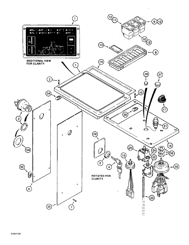 Схема запчастей Case 821B - (4-08) - INSTRUMENT PANEL AND IGNITION SWITCH (04) - ELECTRICAL SYSTEMS