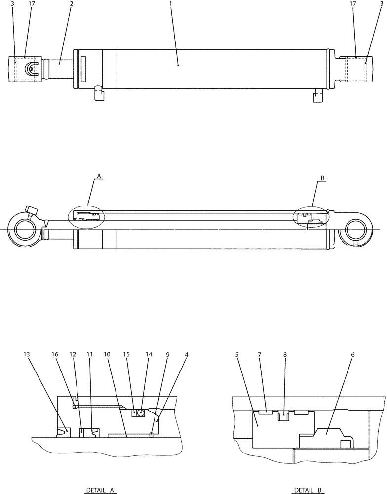 Схема запчастей Case CX50B - (07-040) - CYLINDER ASSY, SWING (35) - HYDRAULIC SYSTEMS