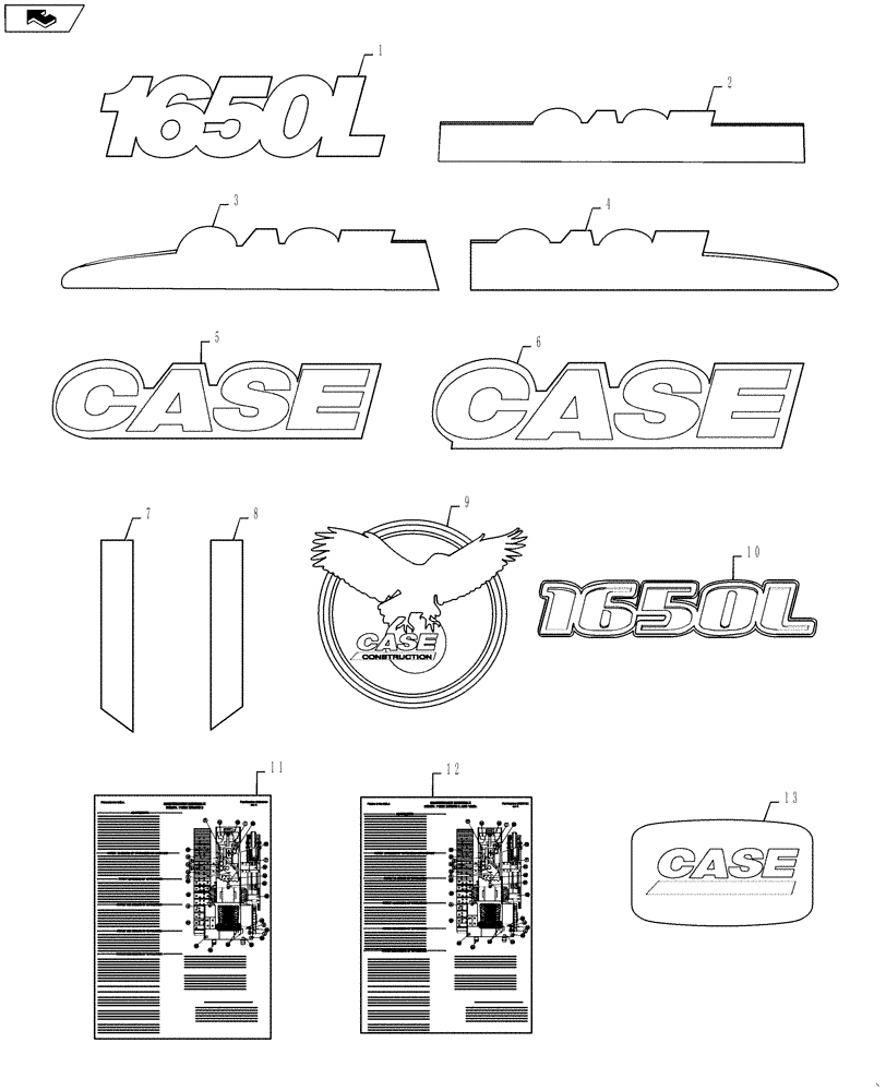 Схема запчастей Case 1650L - (09-44) - DECALS - LATIN AMERICAN SPANISH (09) - CHASSIS/ATTACHMENTS