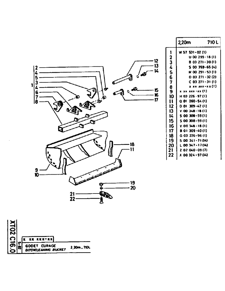 Схема запчастей Case 160CK - (341) - DITCH CLEANING BUCKET (18) - ATTACHMENT ACCESSORIES