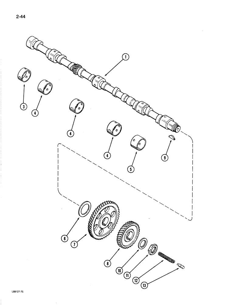 Схема запчастей Case 1187B - (2-44) - CAMSHAFT, 504BDT ENGINE (02) - ENGINE