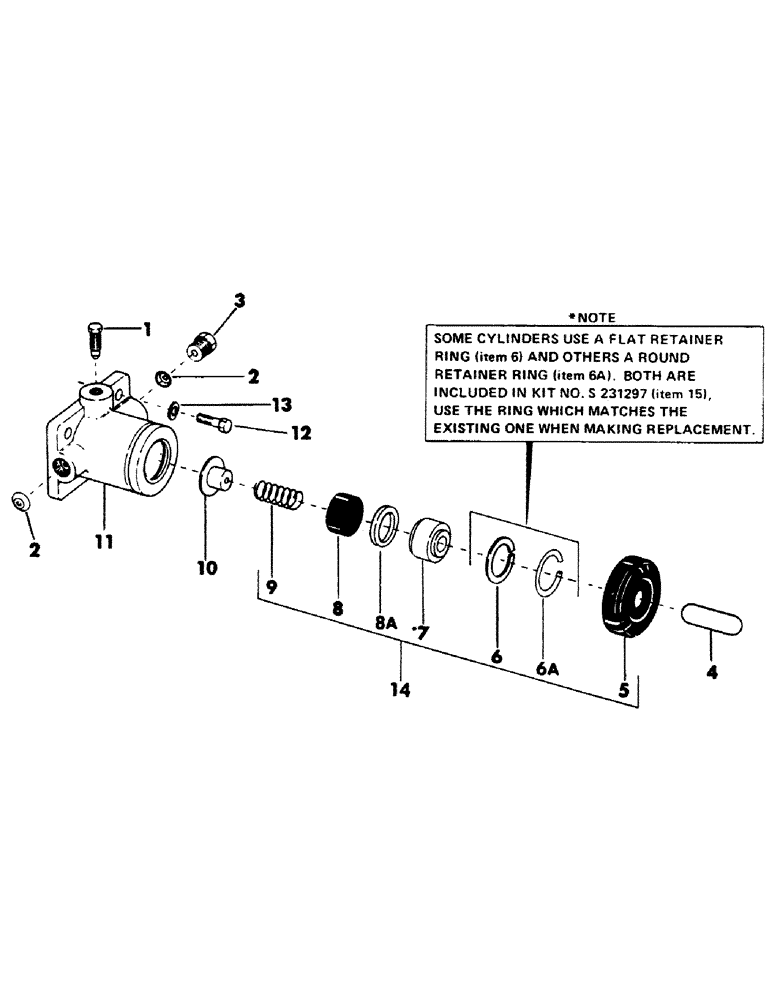 Схема запчастей Case 40BLC - (143) - TRACK BRAKE CYLINDER, (USED ON UNITS WITH SERIAL NUMBER 883 AND AFTER) (04) - UNDERCARRIAGE