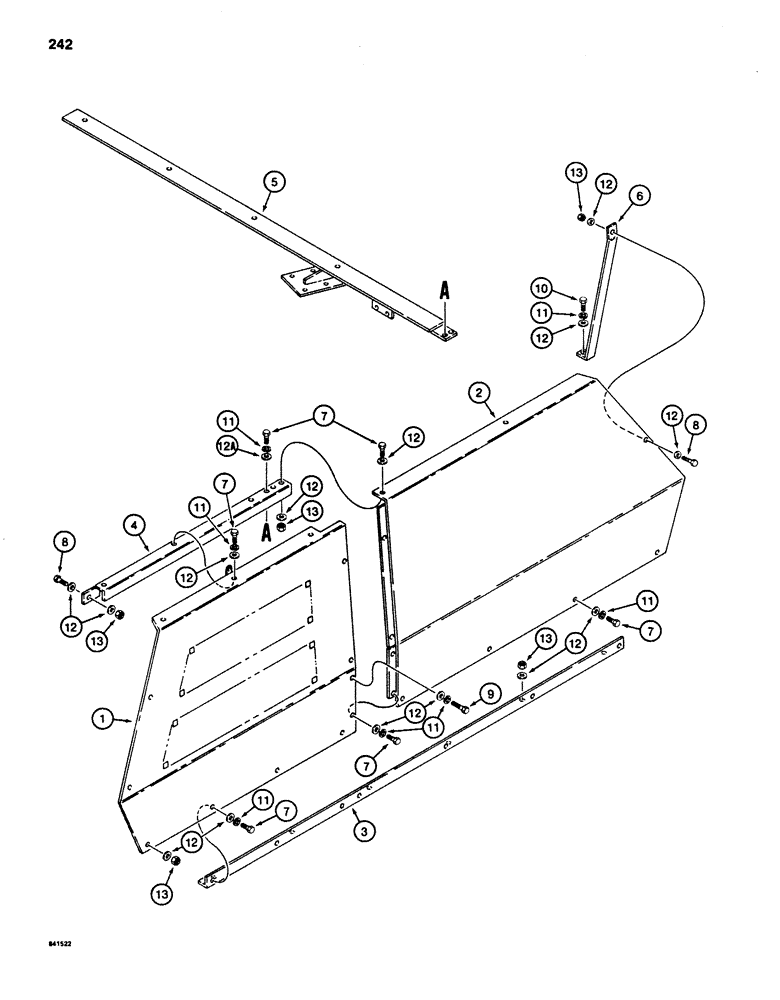 Схема запчастей Case 880D - (242) - RIGHT-HAND SIDE PANELS (05) - UPPERSTRUCTURE CHASSIS