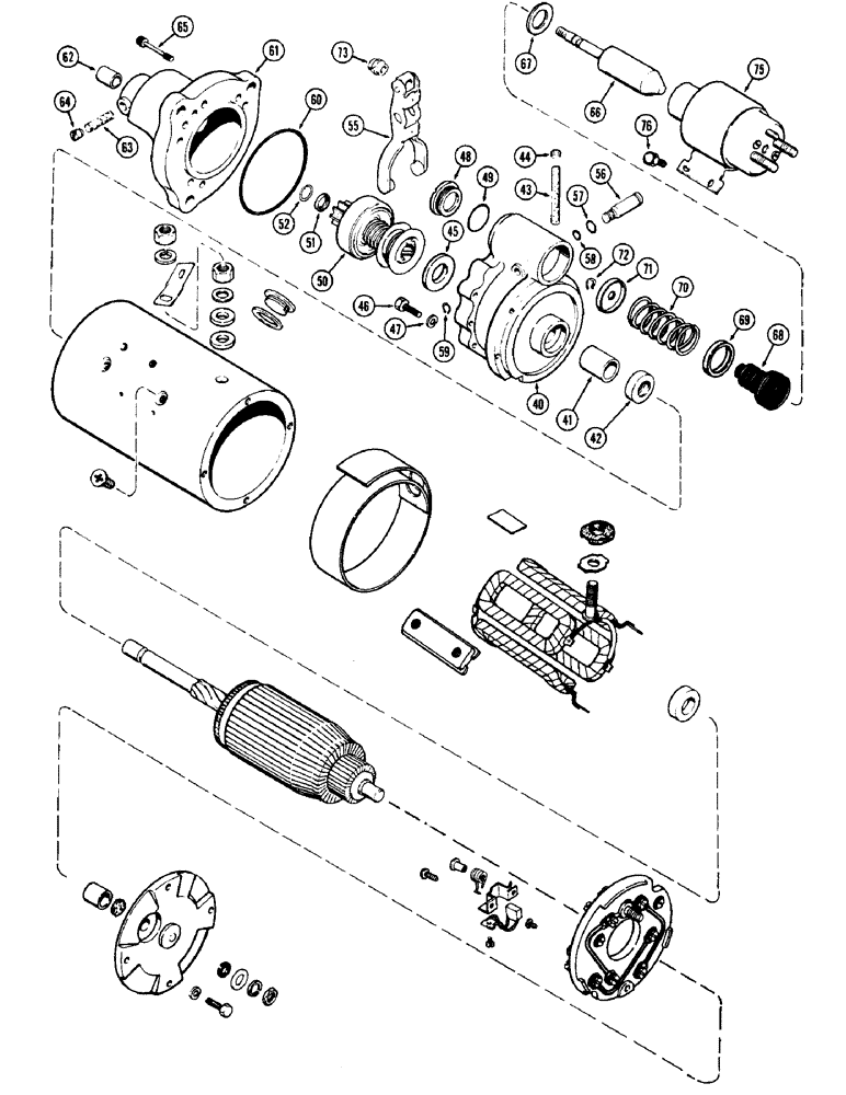 Схема запчастей Case 880 - (055C) - A149056 STARTER, 12 VOLT (06) - ELECTRICAL SYSTEMS