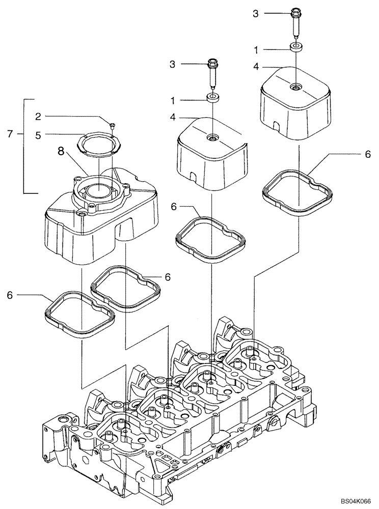 Схема запчастей Case 750K - (02-18) - CYLINDER HEAD - COVERS (02) - ENGINE