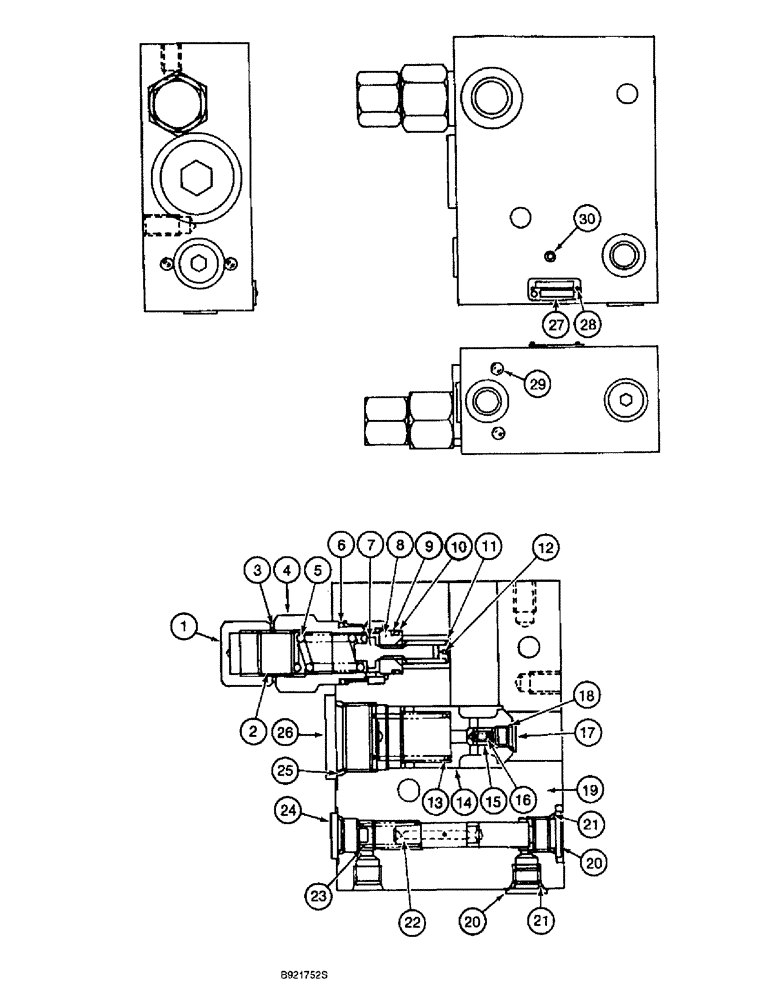 Схема запчастей Case 9060B - (8-196) - DOUBLE ACTION AUXILIARY EQUIPMENT OPTION, 153296A1 HOLDING (08) - HYDRAULICS
