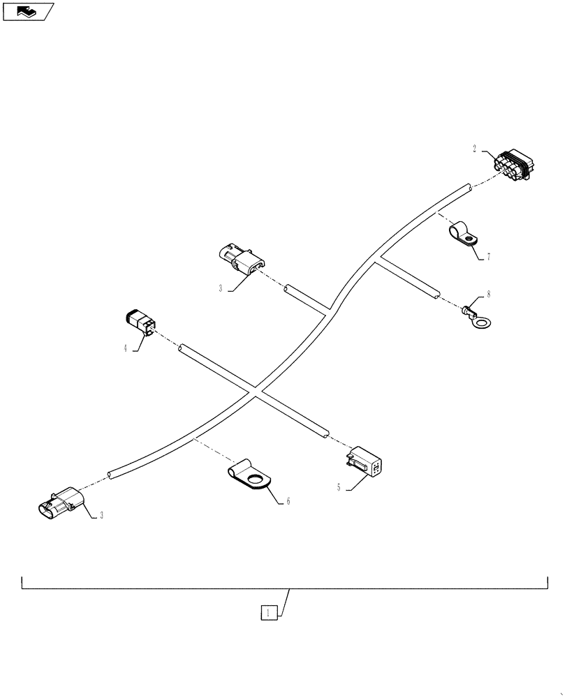 Схема запчастей Case 521F - (55.512.06) - JOYSTICK WIRE HARNESS ASSEMBLY, FRAME (55) - ELECTRICAL SYSTEMS