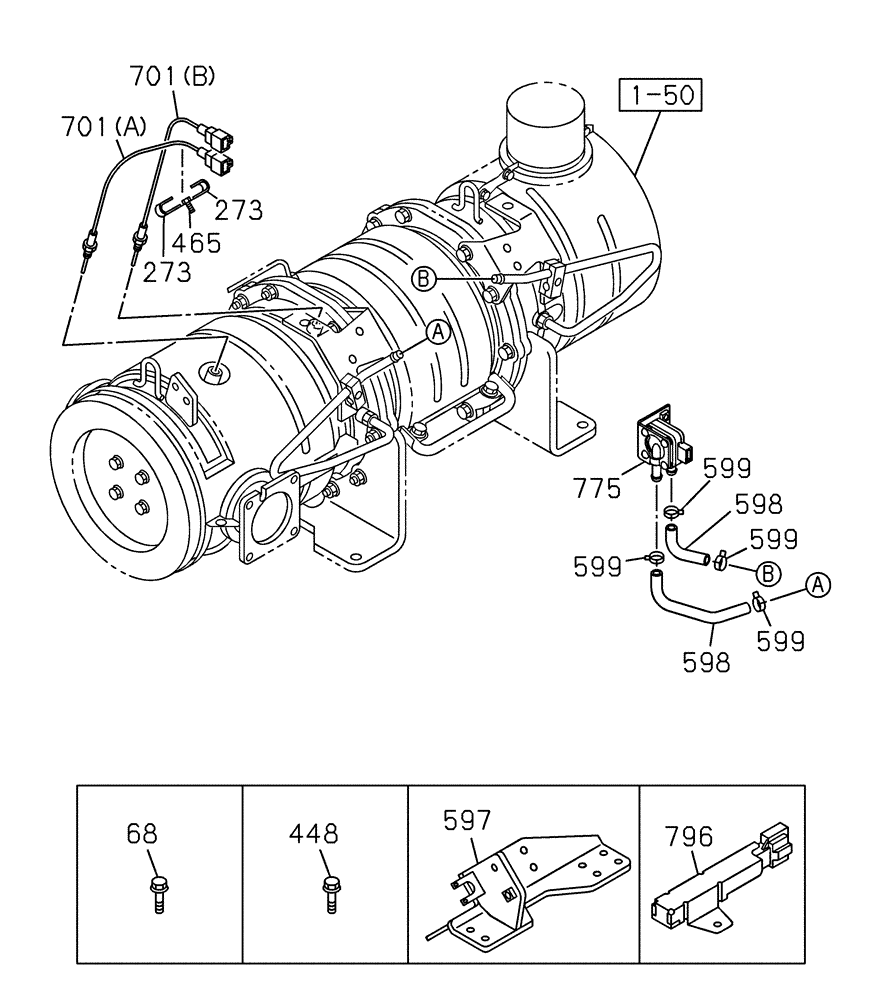 Схема запчастей Case CX300C - (04-826-01[01]) - ENGINE FLYWHEEL HOUSING (02) - ENGINE