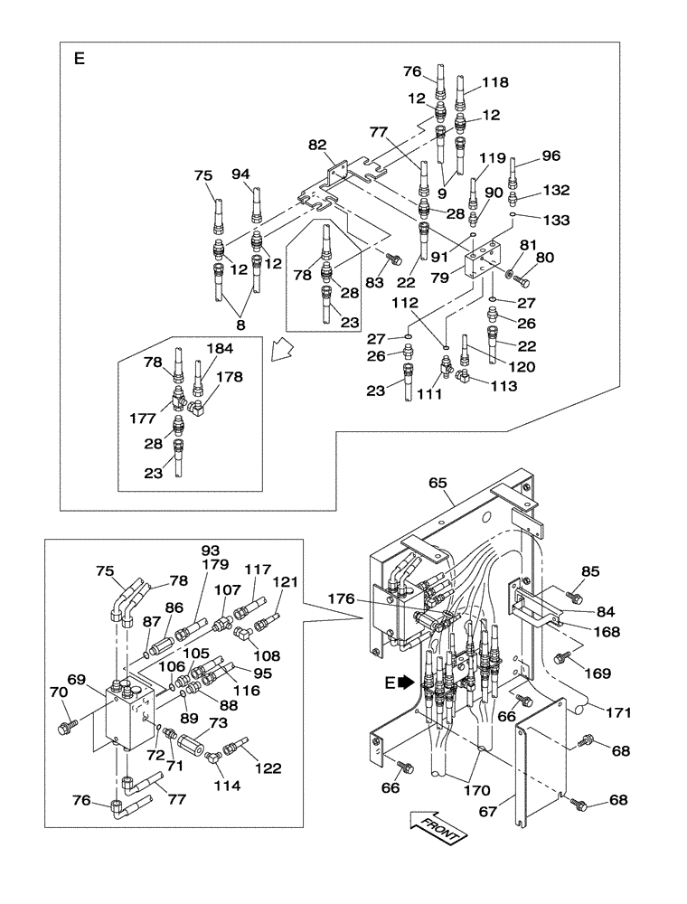 Схема запчастей Case CX350 - (08-093-00[01]) - HYDRAULIC CIRCUIT - PILOT - WITH VALVE, PRESSURE RELIEF (08) - HYDRAULICS