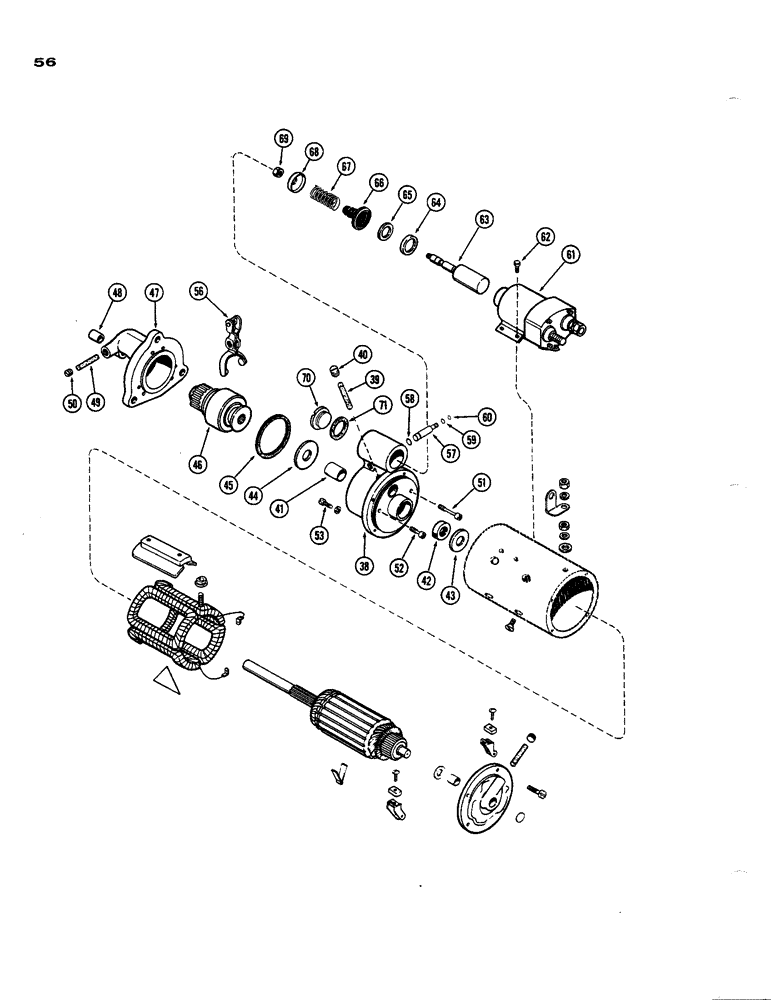 Схема запчастей Case 850 - (056) - A15485 STARTER (06) - ELECTRICAL SYSTEMS
