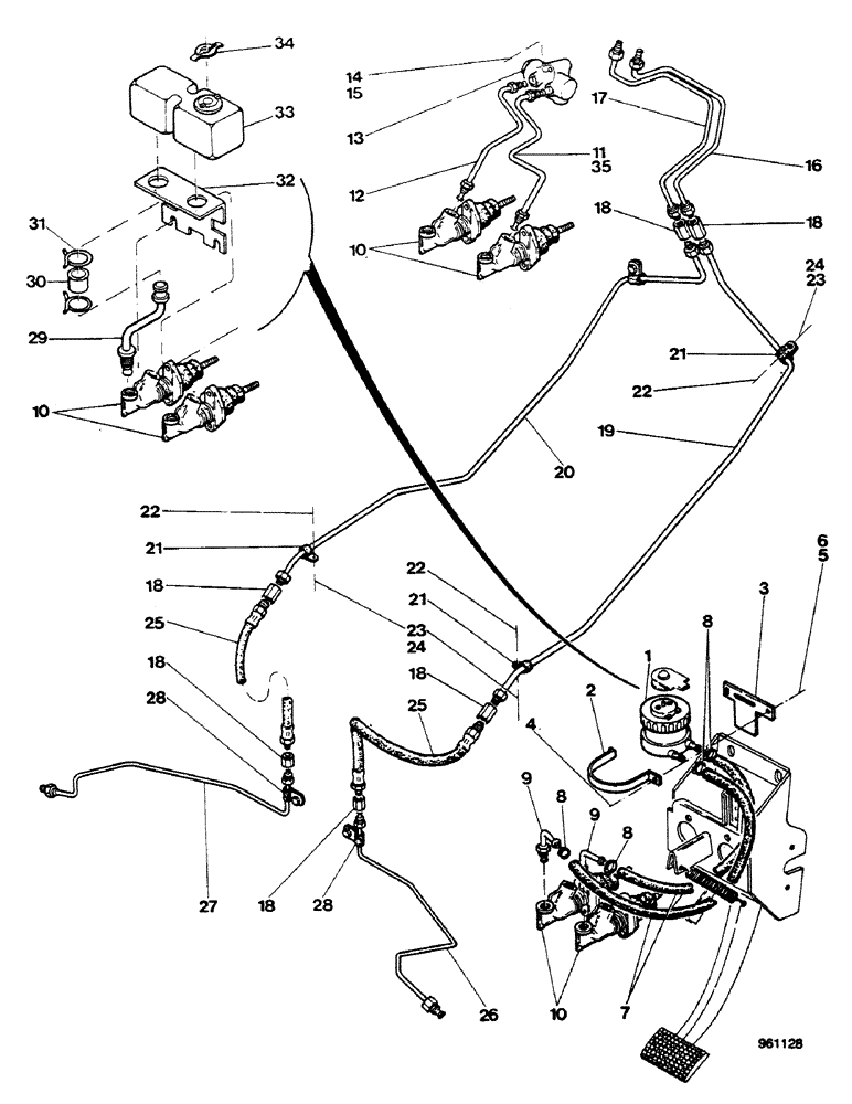 Схема запчастей Case 580G - (194) - BRAKES - HYDRAULIC LINES UP TO NO. 3.937.264 (07) - BRAKES
