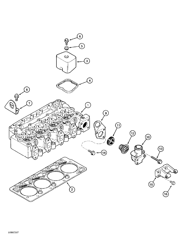 Схема запчастей Case 584E - (2-27A) - CYLINDER HEAD COVERS, P.I.N. JJG0251722 AND AFTER, 4-390 EMISSIONS CERTIFIED ENGINE (02) - ENGINE
