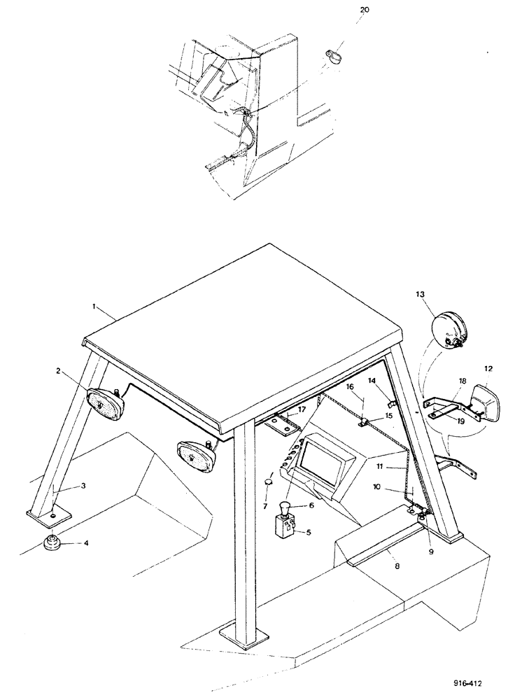 Схема запчастей Case 580F - (364) - PROTECTIVE STRUCTURE (90) - PLATFORM, CAB, BODYWORK AND DECALS