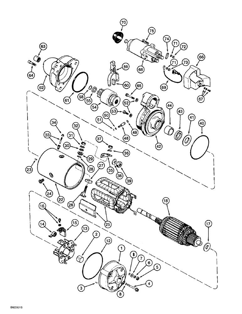 Схема запчастей Case 721B - (4-04) - STARTER ASSEMBLY (04) - ELECTRICAL SYSTEMS