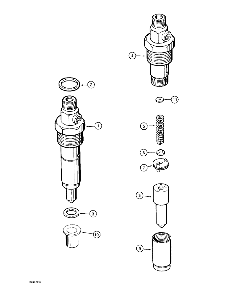 Схема запчастей Case 1150E - (3-29A) - FUEL INJECTION NOZZLE - 7 MM TIP, 6T-590 ENGINE, ENGINE SN 44475085 & AFT (03) - FUEL SYSTEM