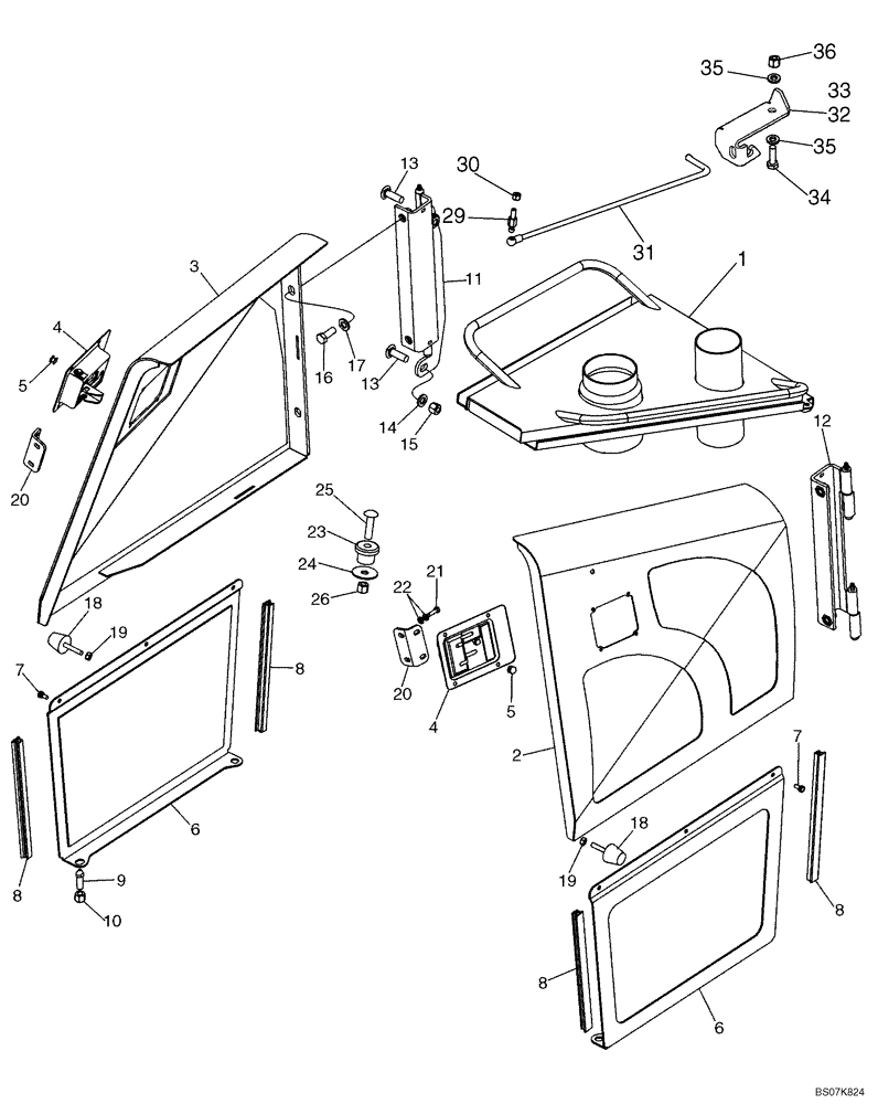 Схема запчастей Case 750L - (09-12) - HOOD AND SIDE PANELS (09) - CHASSIS/ATTACHMENTS