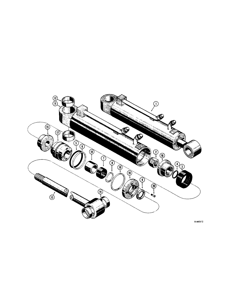 Схема запчастей Case 310G - (264[1]) - D39096 ULRICH CLAM CYLINDER (07) - HYDRAULIC SYSTEM