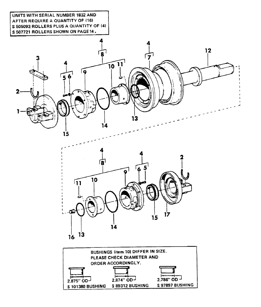 Схема запчастей Case 40YC - (012) - SINGLE FLANGE TRACK ROLLER (04) - UNDERCARRIAGE