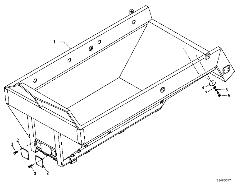 Схема запчастей Case 335B - (72A00010724[001]) - DUMP BODY, STANDARD (84131586) (89500425558) (19) - OPTIONS