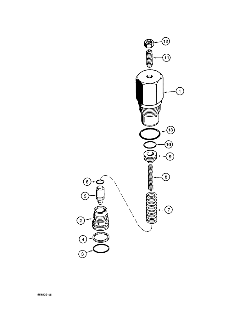 Схема запчастей Case 580SK - (8-078) - LOADER CONTROL VALVE, CIRCUIT RELIEF VALVE (08) - HYDRAULICS