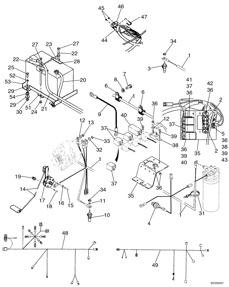 Схема запчастей Case 1840 - (04-06A) - REAR HARNESS - BATTERY, JAF0286785 - (04) - ELECTRICAL SYSTEMS