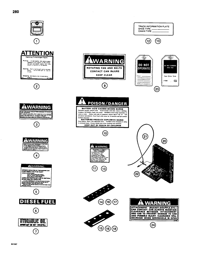 Схема запчастей Case 880D - (280) - DECALS (05) - UPPERSTRUCTURE CHASSIS