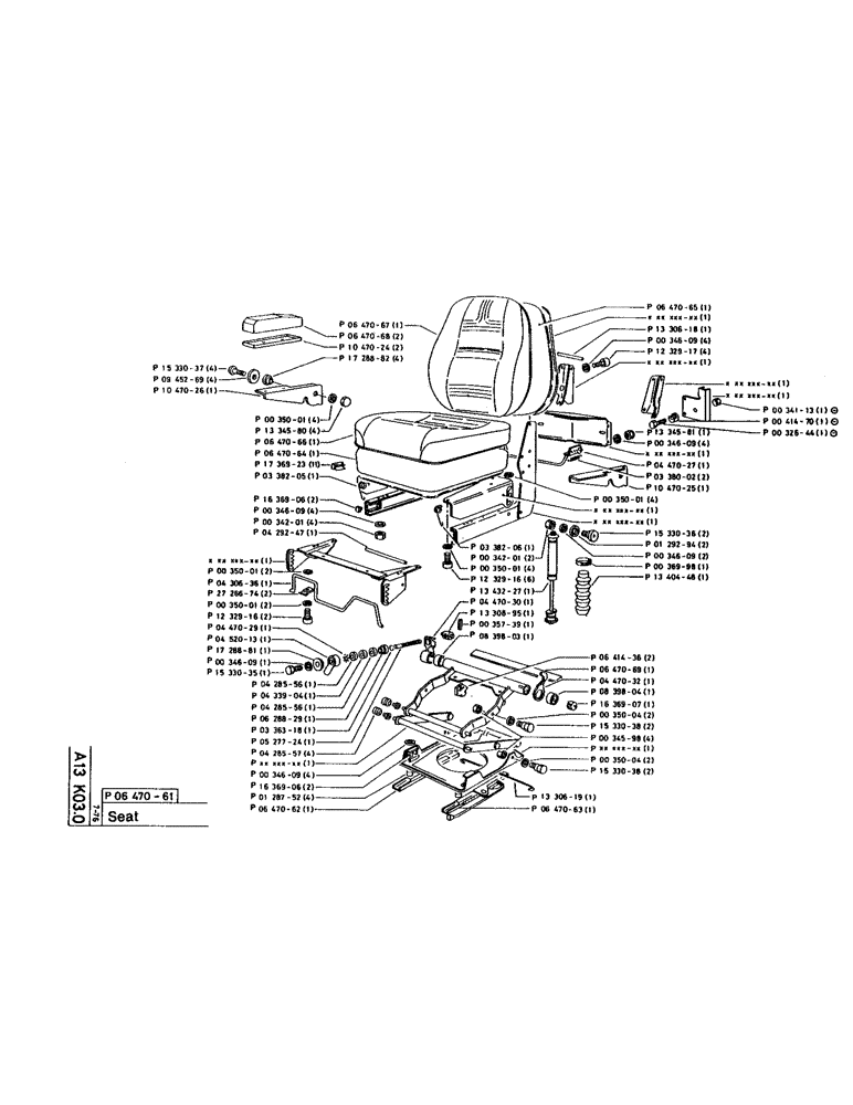 Схема запчастей Case 160CK - (10) - SEAT (05) - UPPERSTRUCTURE CHASSIS