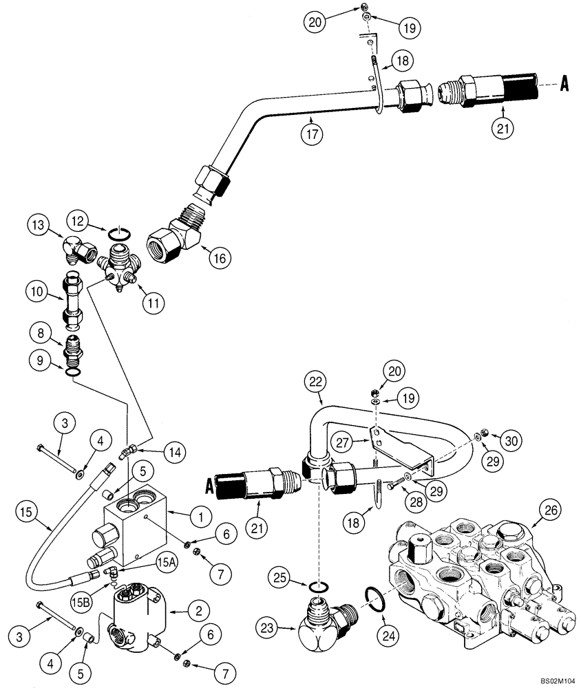 Схема запчастей Case 821C - (08-03) - HYDRAULICS - VALVE, PRIORITY AND UNLOADING (08) - HYDRAULICS