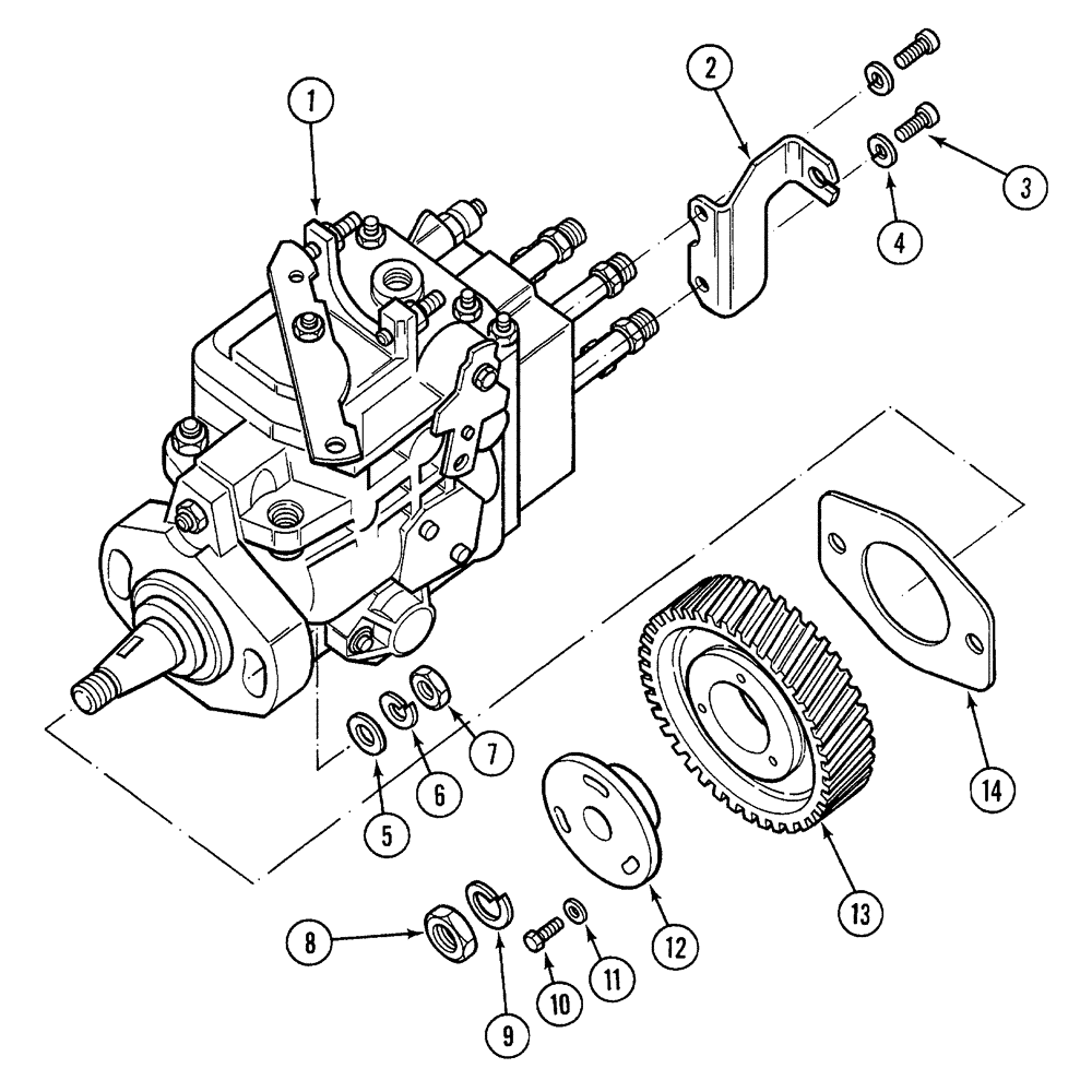 Схема запчастей Case 380B - (3-10) - FUEL INJECTION PUMP (03) - FUEL SYSTEM