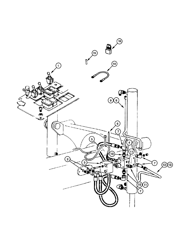 Схема запчастей Case 845 DHP - (08-034[01]) - BLADE HYDRAULIC CIRCUIT - FLOAT CONTROL (08) - HYDRAULICS