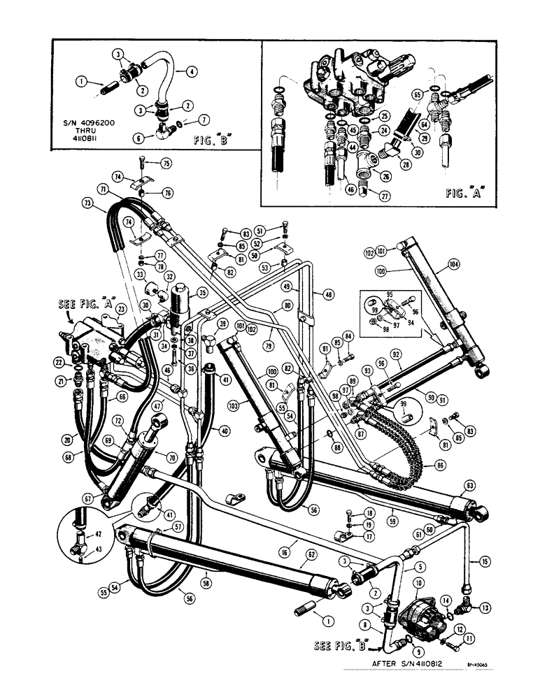 Схема запчастей Case 32 - (026) - LOADER HYDRAULICS, (LOADER S/N 4110090 AND AFTER) 