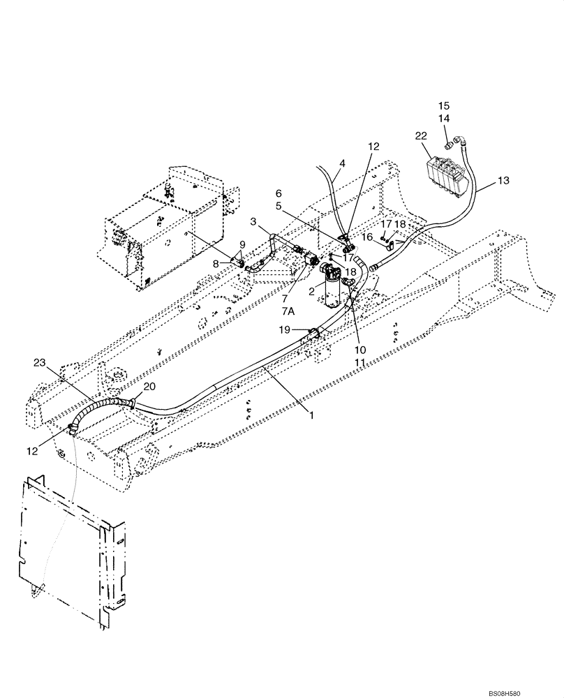 Схема запчастей Case 586G - (08-01) - HYDRAULICS - RETURN LINES (08) - HYDRAULICS