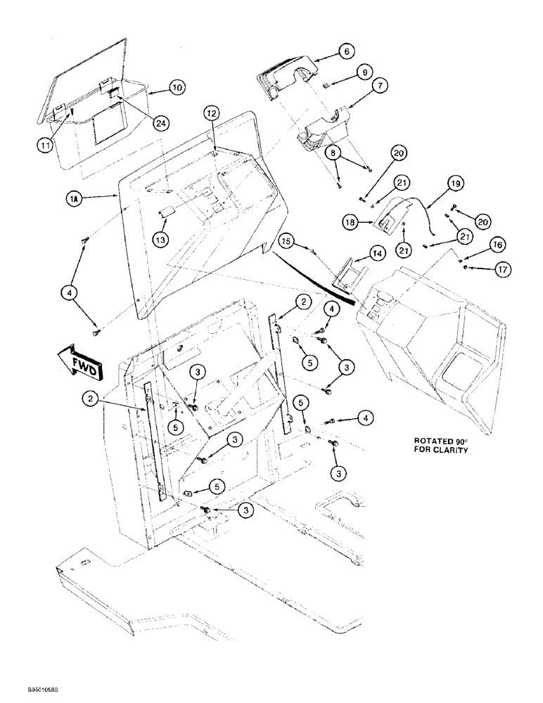 Схема запчастей Case 580L - (4-022) - FRONT INSTRUMENT PANEL AND COVERS (04) - ELECTRICAL SYSTEMS