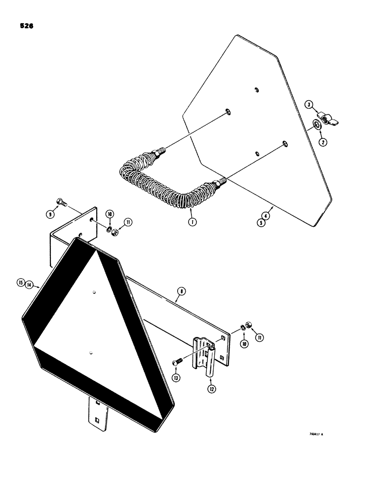 Схема запчастей Case 580C - (526) - SLOW MOVING VEHICLE EMBLEM (09) - CHASSIS/ATTACHMENTS